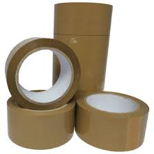 Bopp Tape 36 MM & 50 mts 40 micron with Green Print on Brown Background