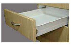 SELF CLOSING DRAWER SLIDE , SINGLE EXTENSION 118 MM HEIGHT X 500 MM IN LENGTH LOAD BEARING CAPACITY - 25 KG. STEEL, CREAM