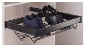 PULL-OUT SHOE RACK, BLACK, 60 CM