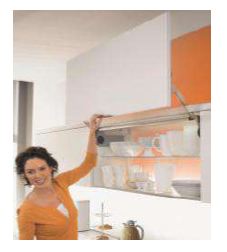 AVENTOS HL GREY STANDARD LIFT SYSTEM FOR WOODEN FRONTS AND WIDE ALUMINIUM PROFILE FRONTS OF HEIGHT = 450 - 580 MM AND FRONT WEIGHT : 4.25 KG TO 9.25 KG