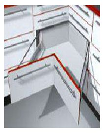 TANDEMBOX PLUS D-HEIGHT WHITE 65 KG SPACECORNER UNIT WITH SYNCHRO MOTION FOR A NOMINAL LENGTH OF 650 MM