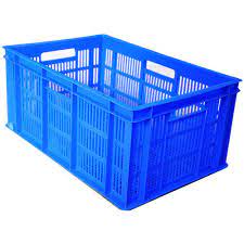 400x300x100MM Blue crate with Handle Provision