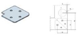PROFIN - RAIL DOOR 45? CORNER CONNECTOR FOR THICK PROFILE, STEEL ( 4 per door)