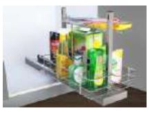 BOTTOM MOUNTED DETERGENT RACK, SUITABLE FOR CABINET WIDTH 400MM BASKETS WITH WIRE BOTTOM
