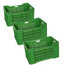 Plastic Crate with Handle 600x400x220 mm Green