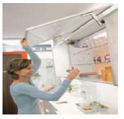 AVENTOS HS GREY STANDARD TYPE D LIFT SYSTEM FOR NARROW ALUMINIUM PROFILE FRONTS OF HEIGHT = 526 - 675 MM AND FRONT WEIGHT : 3 KG TO 6.25 KG
