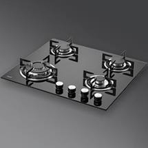 ORO 60, 60 cm BUILT-IN 4 brass burners gas hob with 1 Supernova triple flame wok burner