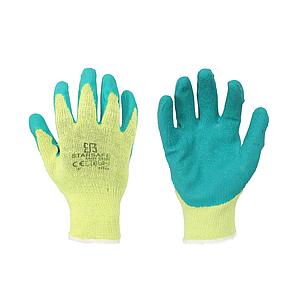 LATEX COATED GLOVES / GREEN SIZE 10