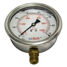 Hydraulic Pressure Gauge 2 1/2 inch glycerine filled 1/4 inch BSP back connection0-250 kg/cm2