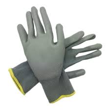 P.U Coated hand gloves Gray