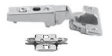 CLIP 100° STANDARD HINGE FOR OVERLAY APPLICATION AND CLIP STEEL CRUCIFORM MOUNTING PLATE SET