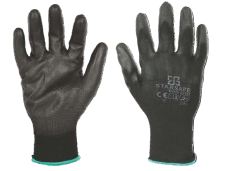 INDUSTRIAL PU COATED GLOVES / BLACK SIZE 9