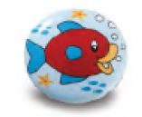 FURNITURE KIDS KNOB PORSELEN FISH