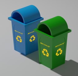 DUST BIN WITH LID 50 LTRS (GREEN & BLUE)