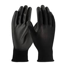 INDUSTRIAL PU COATED GLOVES / BLACK SIZE 8