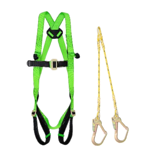 FULL BODY HARNESS FOR LADDER /TOWER CLASS L WITH TEXTILE LOOP AT CHEST LEVEL WITH 1.8M DOUBLE PP ROPE LANYARD WITH SCAFFOLD HOOK