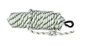 KERNAMENTAL ROPE 10MM DIA, 20M WITH ONE SIDE HAVING THIMBLE AND CARABINER AND OTHER SIDE STOP KNOT