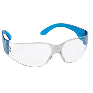 POLYCARBONATE FRAME LESS SPECTACLE WITH CURVED EDGES - BLUE TEMPLE