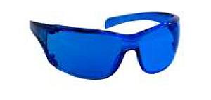 POLYCARBONATE FRAME LESS COBALT BLUE SPECTACLE WITH CURVED EDGES HARD COATED LENS FOR ANTISCRATCH