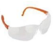 POLYCARBONATE FRAME LESS SPECTACLE WITH CURVED EDGES SMOKE LENSE HARD COATED / CLEAR OR COLOURED FLEXIBLE TEMPLES OPTION WRAP AROUND DESIGN
