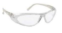 POLYCARBONATE FRAME LESS SPECTACLE WITH CURVED EDGES UN COATED LENS CLEAR / CLEAR OR TEMPLES OPTION WRAP AROUND DESIGN