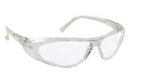 POLYCARBONATE FRAME LESS SPECTACLE WITH CURVED EDGES HARD COATED LENS CLEAR / CLEAR OR TEMPLES OPTION WRAP AROUND DESIGN