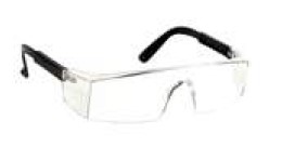 POLYCARBONATE SPECTACLE FRAMELESS AND SQUARED HARD COATED CLEAR / BLACK FRAME ADJUSTIBLE TAMPLES