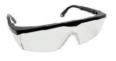 POLYCARBONATE SPECTACLE WITH FRAME AND SQUARED HARD COATED SMOKE LENSE / BLACK FRAME ADJUSTIBLE TAMPLES