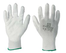 INDUSTRIAL PU COATED GLOVES / WHITE SIZE 8