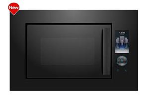 28L TFT Built-in Microwave oven, with grill and convection , Large TFT display with adaptive touch control, Black Glass Design, Black aluminium handle, Flat bed design (no turntable), 3D convection cooking, Auto cook menu, Fits in 45mm*60mm Niche Carcass