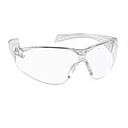 POLYCARBONATE FRAME LESS SPECTACLE WITH CURVED EDGES HARD COATED LENS FOR ANTISCRATCH, CLEAR HARD COATED WITH WHITE TEMPLES