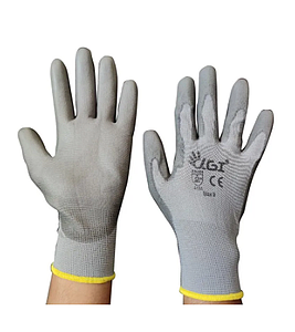 INDUSTRIAL PU COATED GLOVES / GREY SIZE 8