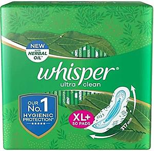 WHISPER ULTRA CLEAN SANITARY PADS  XL 50 PC PACK