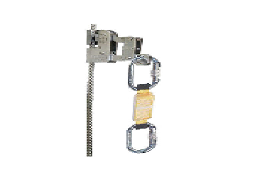 Rop grab fall arrester with carabiner for steel rope VLL
