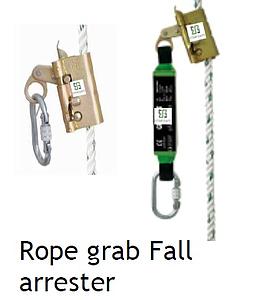 ROPE GRAB FALL ARRESTER WITH CARABINER FOR 8MM STEEL ROPE