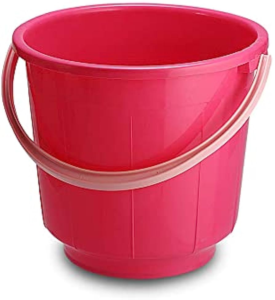 BUCKET WITH PLASTIC HANDLE 10 LTRS PINK