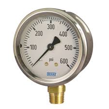 0-16 bar Single scale 63MM Dial All SS Pressure Gauge Glycerine Filled Bottom