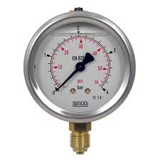 0-10 bar Single scale 63MM Dial All SS Pressure Gauge Glycerine Filled Bottom