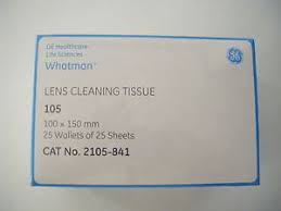 Whatman 105 Sheet Lens Cleaning Tissue 100X150MM 25 Wallet Per Pack