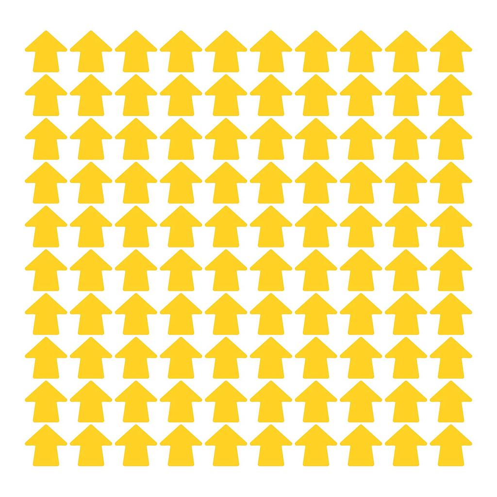YELLOW FLOOR ARROW MARK STICKER (SIZE: 4X5 INCH / 5X4 INCH)