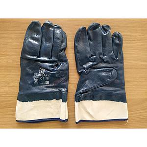 NITRILE COATED BLUE FULL DIP OPEN CUFF GLOVES