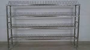 STEEL SILVER PLAT RACK ( 60 PLATES CAPACITY)