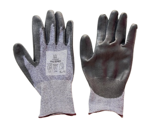 CUT LEVEL C PU COATED BLACK SIZE L