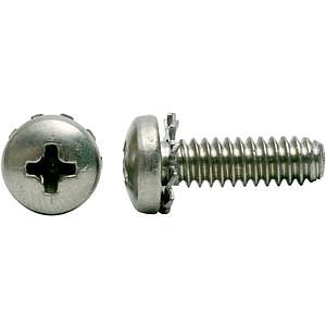 SS Pan Head Screws with Internal-Tooth Lock Washer 8-32 Thread 1/4 Long (Pack of 100)