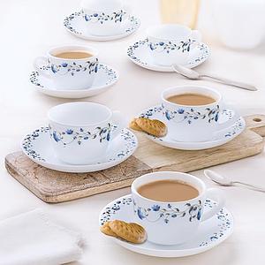 Cup and Saucer Set of 12 Tea/Coffee Cups, 145 ml Each