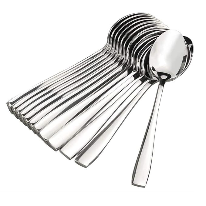 Stainless Steel Spoons Set of 12, Dinner Spoon Length 16cm