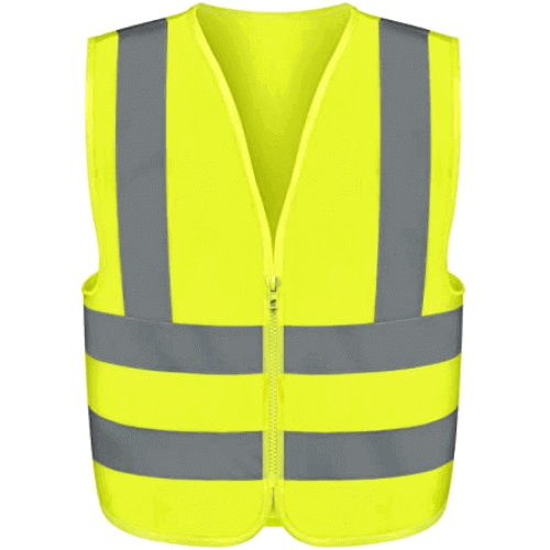 REFLECTIVE SAFETY JACKET ORANGE 2 RUNS OF 2 INCH WITH ZIPPER