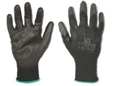 INDUSTRIAL PU COATED GLOVES / BLACK SIZE 7