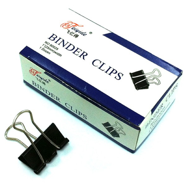BINDER CLIPS 25 MM (Pack of 12 Pcs)