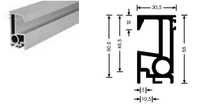 VERTICAL ROD PROFILE WITH HANDLE 3050 MM